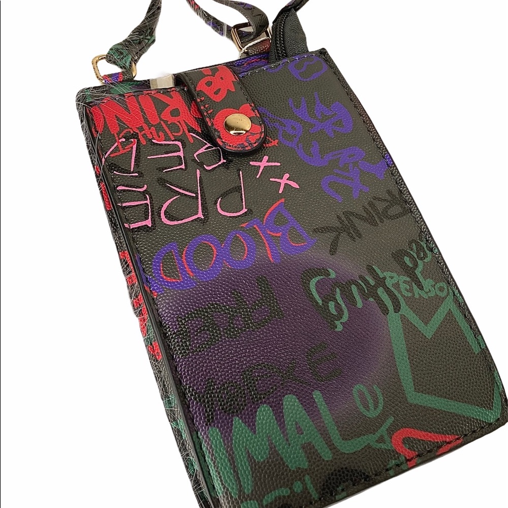 Black Graffiti Crossbody Bag